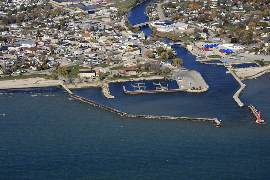 Aerial view of Algoma Harbor