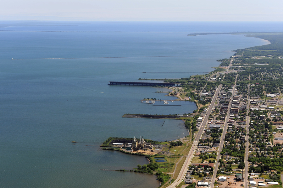 Aerial view of Ashland Harbor